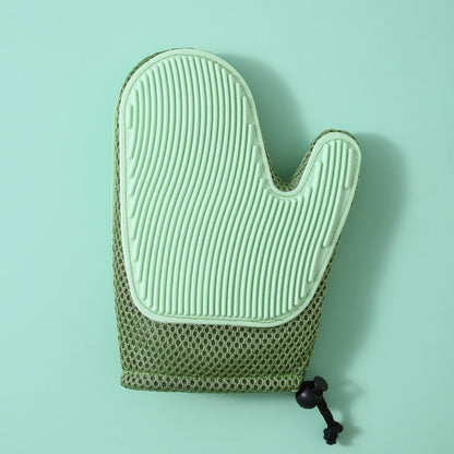 Guantes de masaje de silicona y cepillos para eliminar pelo de mascotas