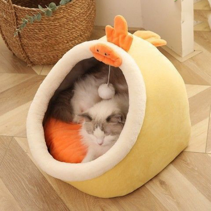 Casita para Gatos Semicerrada Desmontable y Lavable