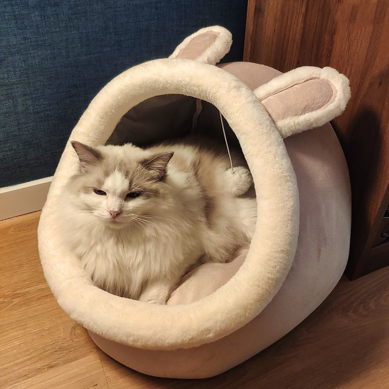 Casita para Gatos Semicerrada Desmontable y Lavable