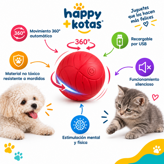 Pelota Rodante Inteligente 360° para Mascotas