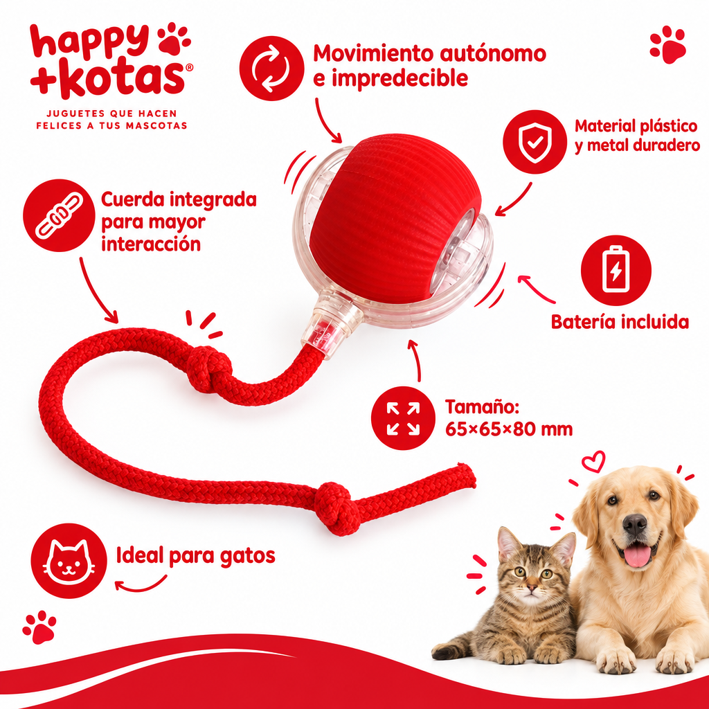 Pelota Rodante Inteligente para Mascotas
